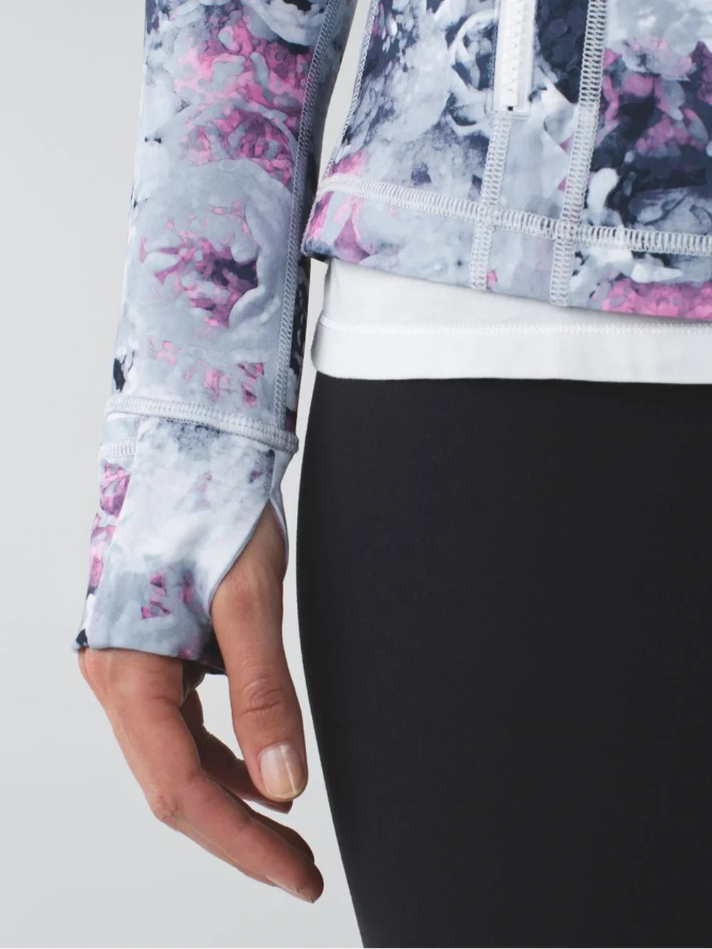 LULULEMON SIZE12~DEFINE MOODY FLORAL FORM FIT SPORTS PILATES YOGA RUNNING JACKET